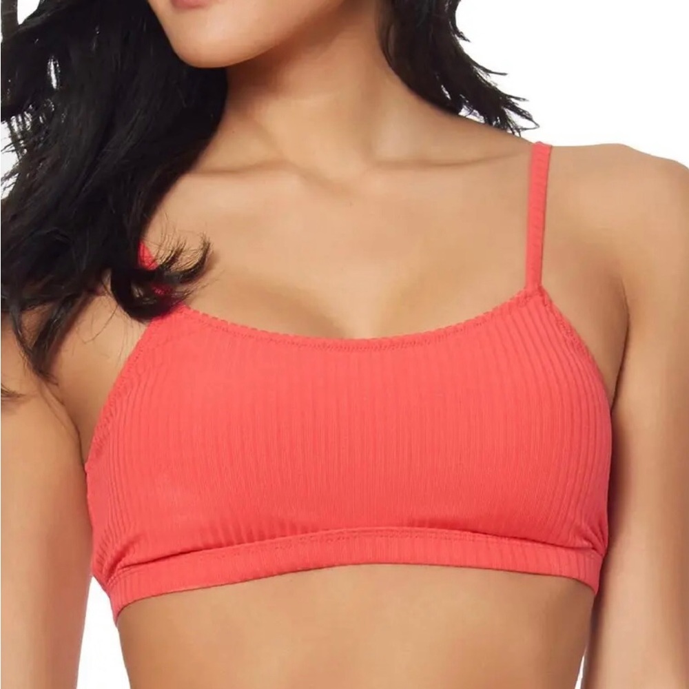 Jessica Simpson Womens Red Ribbed Halter Swim Sets US Size L